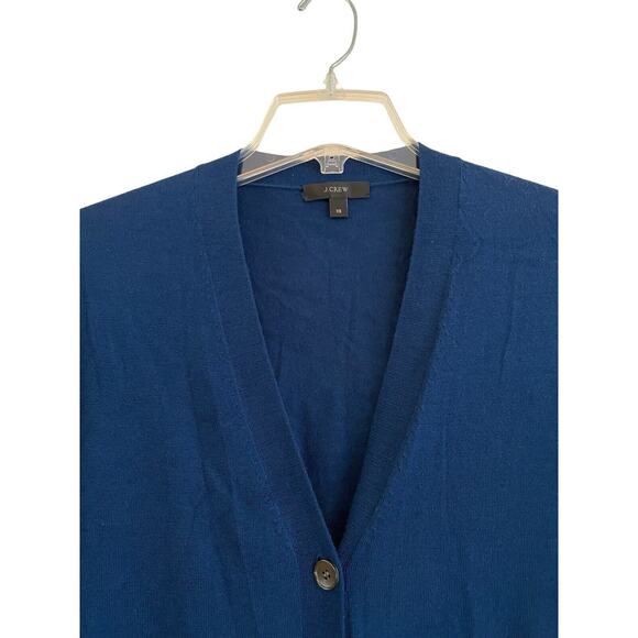 J. Crew Cardigan Sweater Women Size XS Merino Wool Blue Tie Back Lightweight - Picture 3 of 8